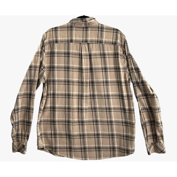 NUDIE JEANS CO Men Chuck Plaid Twill Shirt Sz L Brown Button Front Checker 23-7 - Picture 3 of 11